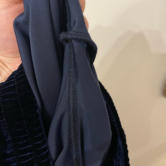 MOTHER REVOLVE The Velvet Lounger Ankle Velour Track Pants in Navy - Picture 12 of 16